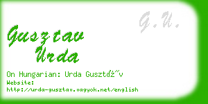 gusztav urda business card